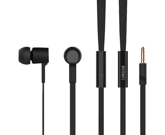  Проводные наушники с микрофоном внутриканальные Celebrat D2, 3.5 Jack (black) 