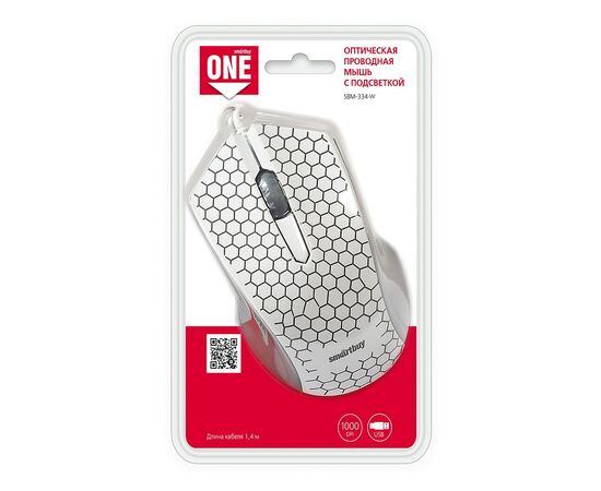  Мышь оптическая Smart Buy SBM-334-W ONE (white) 