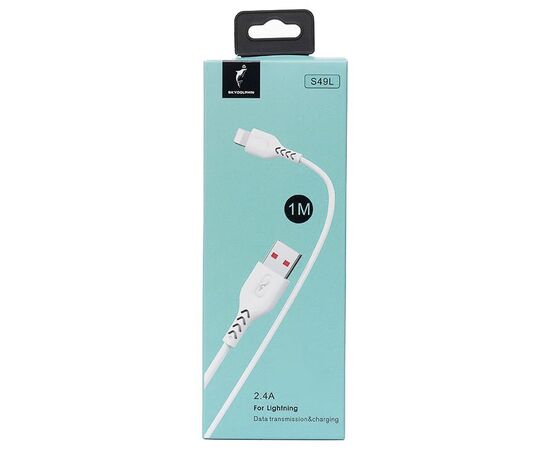  Кабель USB - Apple lightning SKYDOLPHIN S49L 3А (white) (105934) 