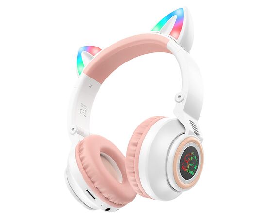  Bluetooth-наушники полноразмерные Borofone BO18 cat ear (white) (213600) 
