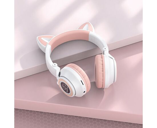  Bluetooth-наушники полноразмерные Borofone BO18 cat ear (white) (213600) 