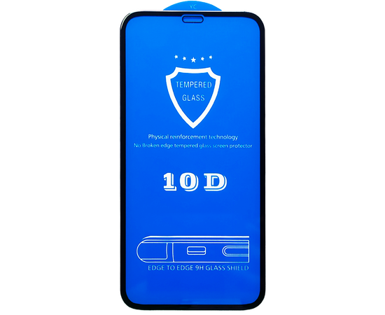  Защитное стекло 10D для iPhone 6+/6s+, Full Glue 3D, прозрачный+черная рамка 