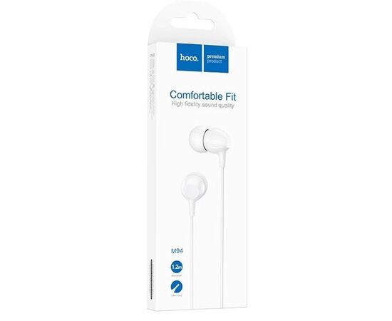  Наушники вакуумные AUX разъём с МК кнопка ответа длина 1.2м Hoco M94 (White) 
