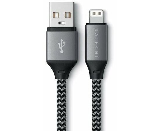  Кабель Satechi ST-TAL10M Type-A to Lightning Cable 10 inch Space Gray 