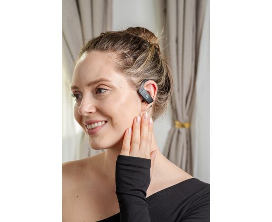  Беспроводные наушники GoGadget SportBuds, вакуумные, заушины, EDR, ANC -30dB, 2 микр., 50+300х2 мАч, до 50 ч, IPX5, ЧЕРНЫЙ 