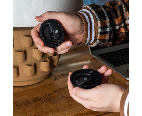  Беспроводные наушники GoGadget SportBuds, вакуумные, заушины, EDR, ANC -30dB, 2 микр., 50+300х2 мАч, до 50 ч, IPX5, ЧЕРНЫЙ 