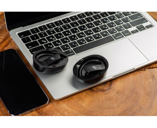  Беспроводные наушники GoGadget SportBuds, вакуумные, заушины, EDR, ANC -30dB, 2 микр., 50+300х2 мАч, до 50 ч, IPX5, ЧЕРНЫЙ 