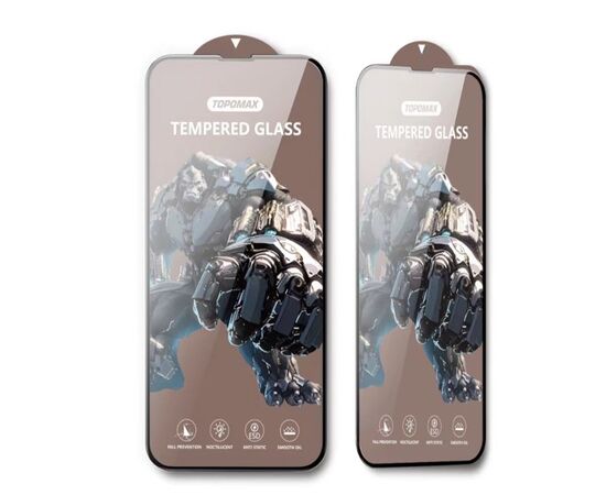  Защитное стекло Topomax King Kong для iPhone 14 Pro коричневая подложка (Black) 