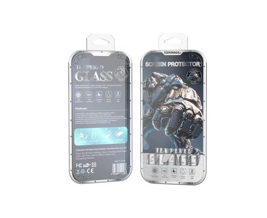  Защитное стекло Topomax King Kong для iPhone 14 Pro коричневая подложка (Black) 