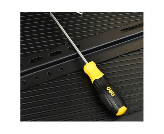  Набор отверток Deli DL630006N 6шт SL5x75 + SL5x100 + SL6x150 + PH1x75 + PH1x100 + PH2x150 сталь Cr-V, двухкомпонентная прорезиненная рукоять 