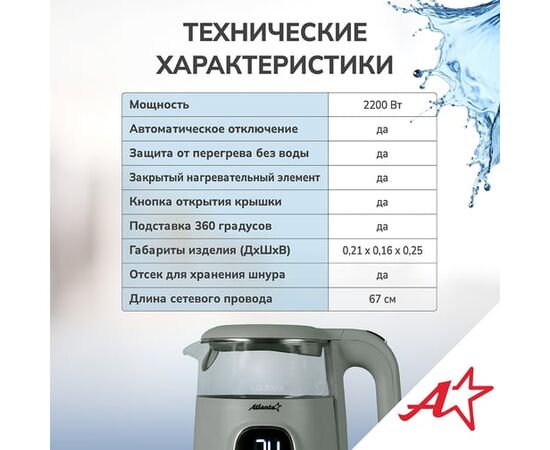  Электрочайник Atlanta ATH-2540 Green 